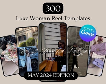 300 Rich luxury women reels | Luxury reels for tiktok instagram - Instant Download | Luxury rich women reels for instagram | Canva templates