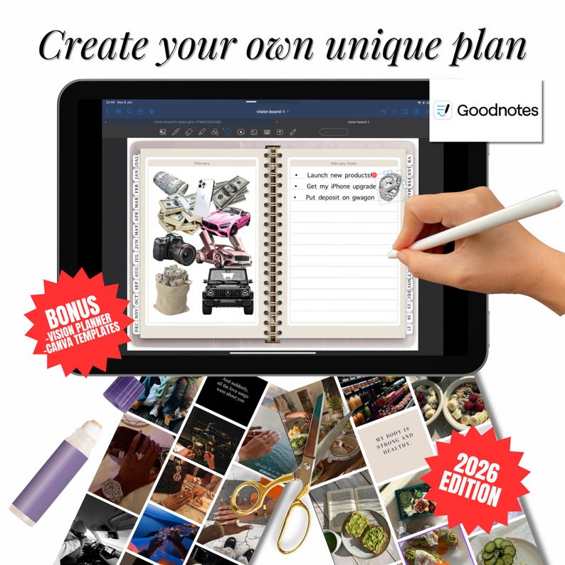 Melanin Girls Vision Board Kit 2026 | 1700+ Aesthetic Images, Goodnotes ...