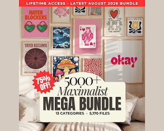 5100+ Eclectic Maximalist Wall Art Prints: Mega Bundle (Digital Download))