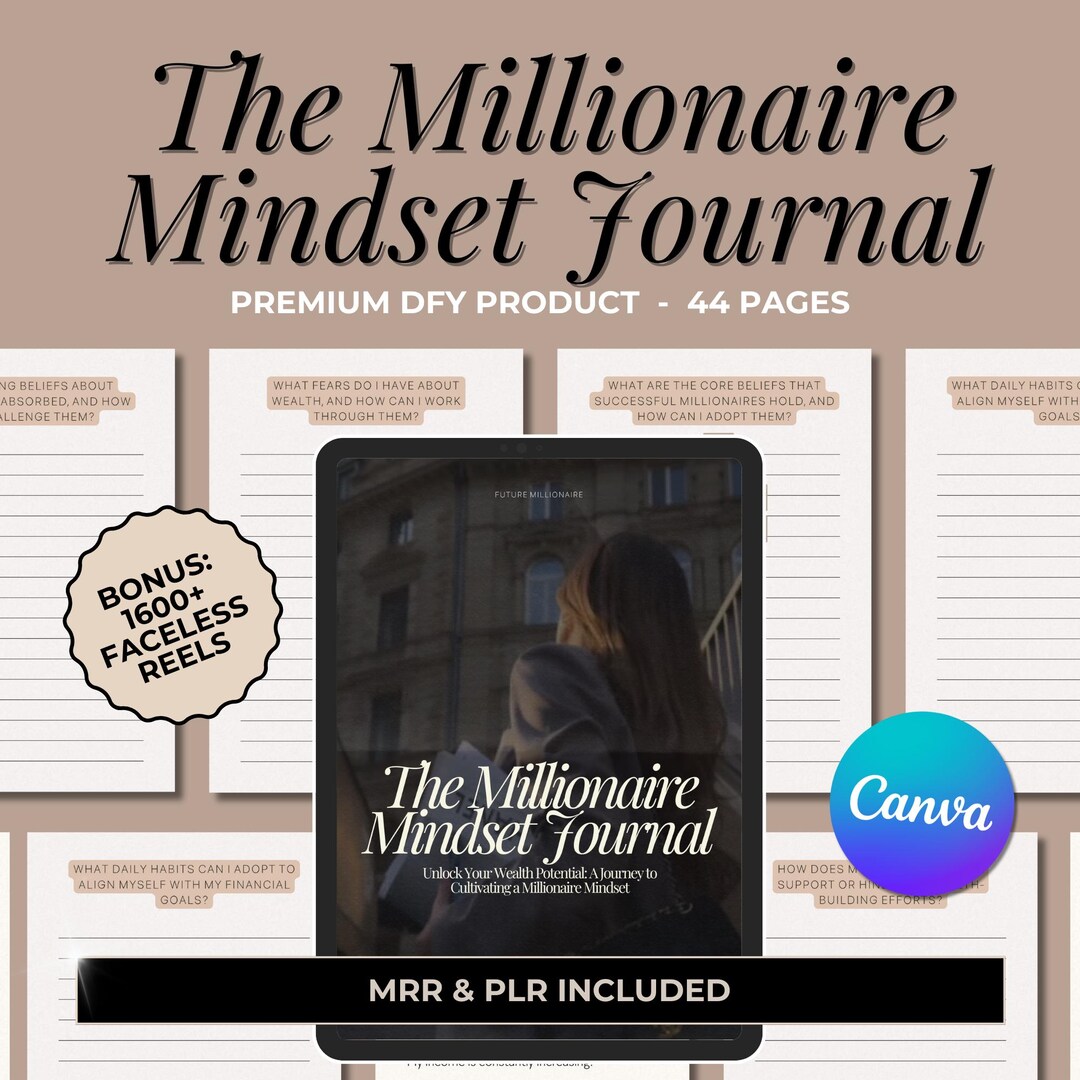 The Millionaire Mindset Journal Ebook MRR // Master Resell Rights ...