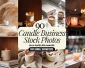 99 Aesthetic Candle Business Stock Photos, AI Generated Lifestyle Images, Product Photography Bundle, Commercial Use Candle Photos