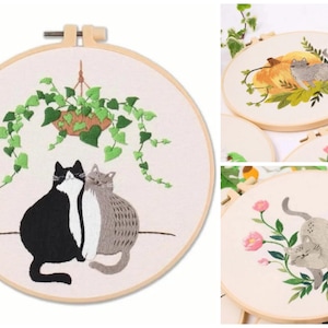 Beginnersborduurset, handborduurset, borduurpatroon, borduurring, ModeadoStyle, kattenborduurset