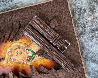 Brown Lizard Leather Watch Straps, Leather Watch Bands, Best Leather Watch Strap, Straps for Watches 24mm, 22mm, 21mm, 20mm, 19mm, 18mm