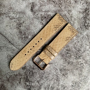 Ivory White Snake Leather Watch Straps, Leather Watch Bands, Best Leather Watch Strap, Straps for Watches 24mm, 22mm, 21mm, 20mm, 19mm, 18mm
