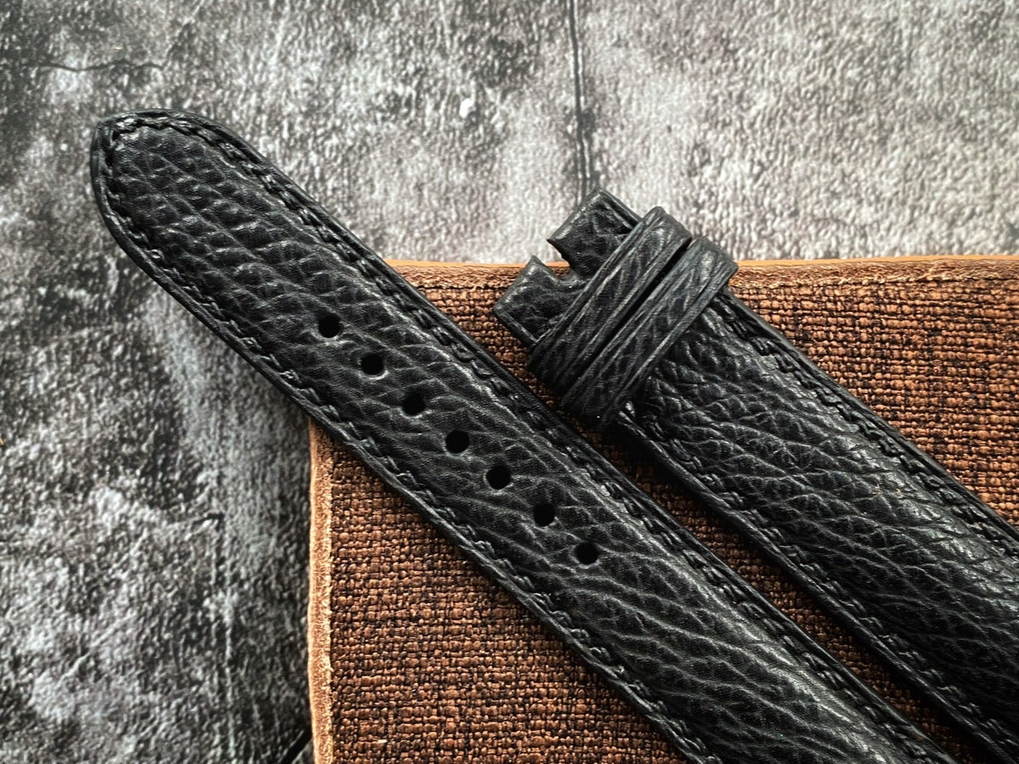 Black Shark Skin Watch Straps 24mm 22mm 21mm 20mm 19mm Etsy