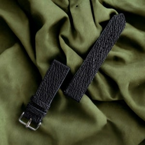 Classic Black Shark skin Watch Straps 24mm, 22mm, 21mm, 20mm, 19mm, 18mm, 16mm