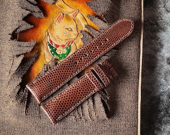 Brown Lizard Leather Watch Straps, Leather Watch Bands, Best Leather Watch Strap, Straps for Watches 24mm, 22mm, 21mm, 20mm, 19mm, 18mm