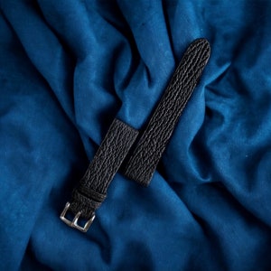 Vintage Black Shark skin Watch Straps 24mm, 22mm, 21mm, 20mm, 19mm, 18mm, 16mm