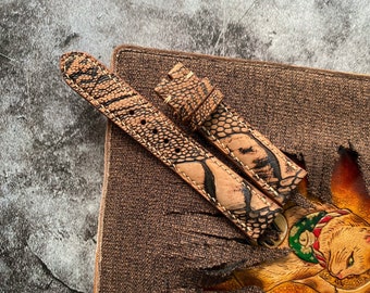 Nubuck Brown Stone Washed Ostrich Leg Leather Watch Straps, Leather Watch Bands, Best Leather Watch Strap, Straps for Watches 24/22/20/18mm