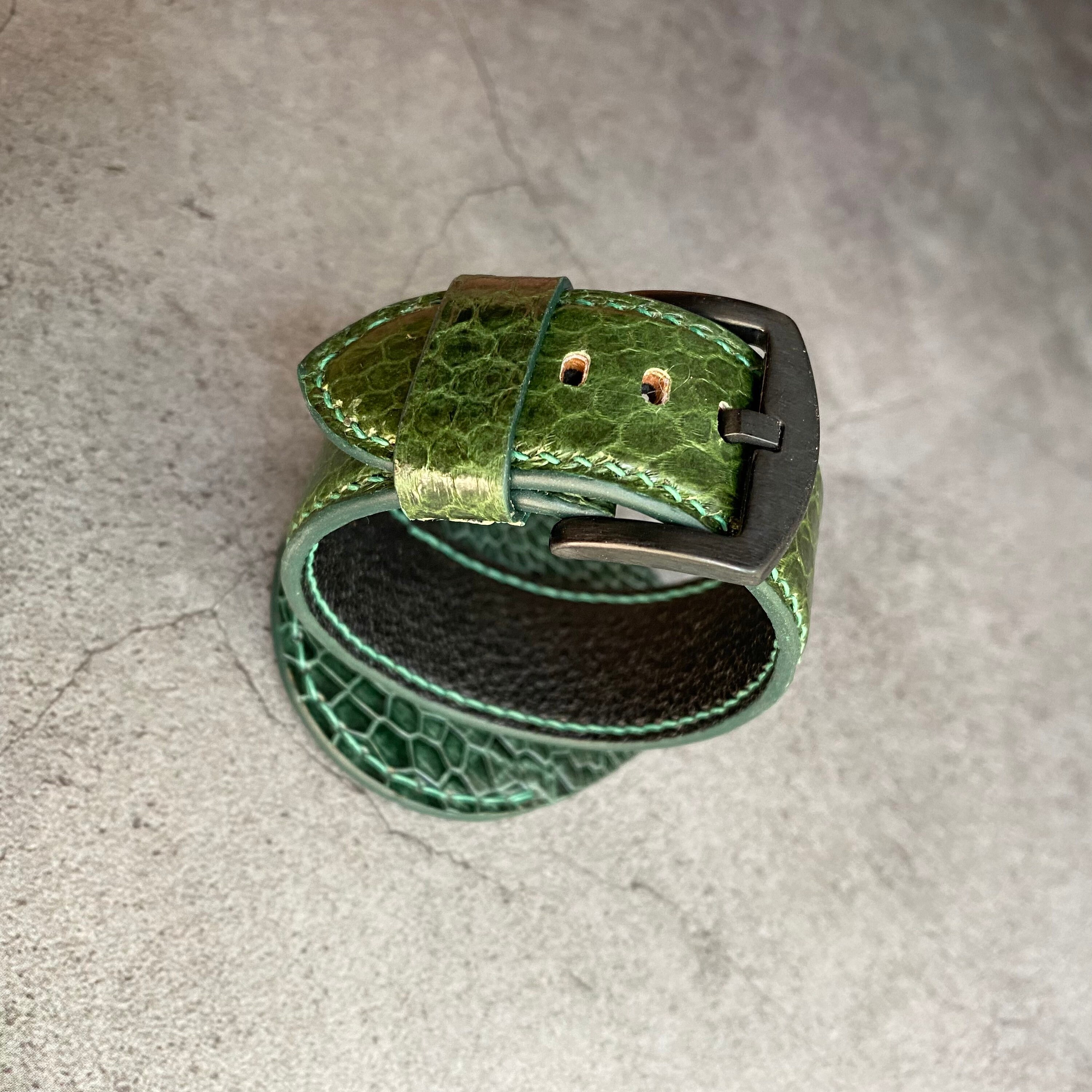 Custom Green Snake Skin Bracelet