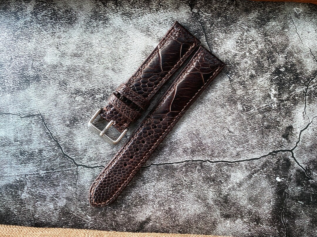 Uhrenarmband Nussbaum Straußenbein: Handgefertigtes Band