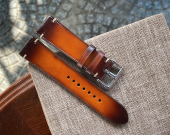 Vintage Watch Straps, Vegetable Tanned Watch Bands 24mm, 22mm, 21mm, 20mm, 19mm, 18mm, 16mm