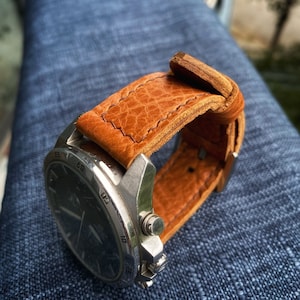 Handmade - Custom Sun Burst Genuine Vachetta Watch Straps 24mm, 22mm, 21mm, 20mm, 19mm, 18mm, 16mm