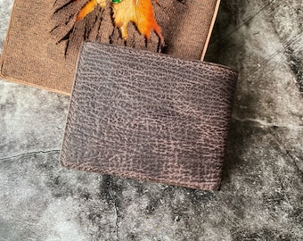 Dark Brown Shark Skin Men Wallet, Leather Wallet for Men, Billfold men wallet, Bi-fold men wallet, Best Wallet for Men, Personalized wallet