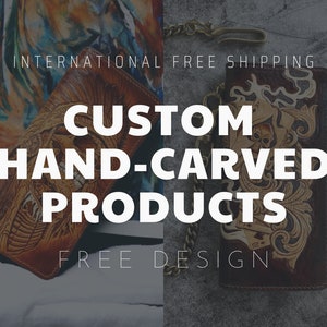 Cartera larga tallada en cuero personalizada, cartera larga de cuero para hombres y mujeres, mejor cartera de cuero, cartera larga personalizada con cadena