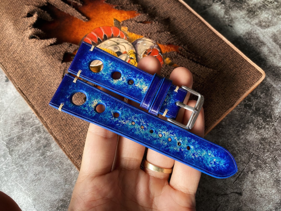 Patina Blue Rally Watch Straps, Rally Straps, Vegetable Tanned Watch ...