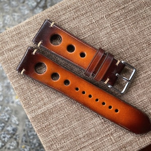Vintage Rally Leather Watch Straps, Rally Watch Straps, Leather Watch Bands, Best Leather Watch Strap, Straps for Watches 24/22/20/18 straps