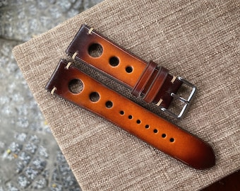 Vintage Rally Leather Watch Straps, Rally Watch Straps, Leather Watch Bands, Best Leather Watch Strap, Straps for Watches 24/22/20/18 straps