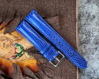 Royal Blue Lizard Watch Straps 24mm, 22mm, 21mm, 20mm, 19mm, 18mm, 16mm