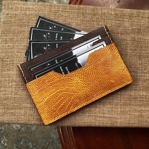 .Gold Leder-Kartenhalter | Kleine Kartenhalter-Geldbörse | Minimalistisches Kartenetui | Schlanker Kartenhalter | Brieftasche für Karten | Kartenhalter für Männer
