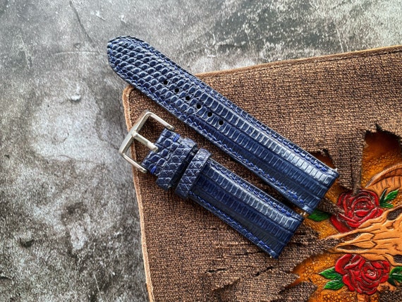 Blue lizard watch strap deals