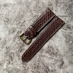 Dark Brown Snake Leather Watch Straps, Leather Watch Bands, Best Leather Watch Strap, Straps for Watches 24mm, 22mm, 21mm, 20mm, 19mm, 18mm