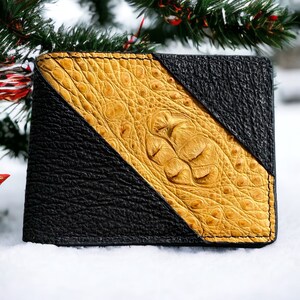 Cadeau voor hem, Black Shark Skin Men Wallet, Lederen Portemonnee voor Mannen, Billfold mannen portemonnee, Bi-fold mannen portemonnee, Beste Portemonnee voor Mannen