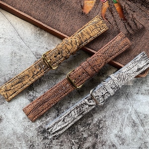 Combo 3 Sets of Watch Straps, Nubuck Ostrich Leg Watch Straps, Ostrich Leg Watch Bands , 22mm, 21mm, 20mm, 19mm, 18mm, 16mm