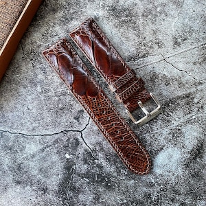 Dark Brown Ostrich Leg Leather Watch Straps,  Leather Watch Bands, Best Leather Watch Strap 24mm, 22mm, 21mm, 20mm, 19mm, 18mm, 16mm