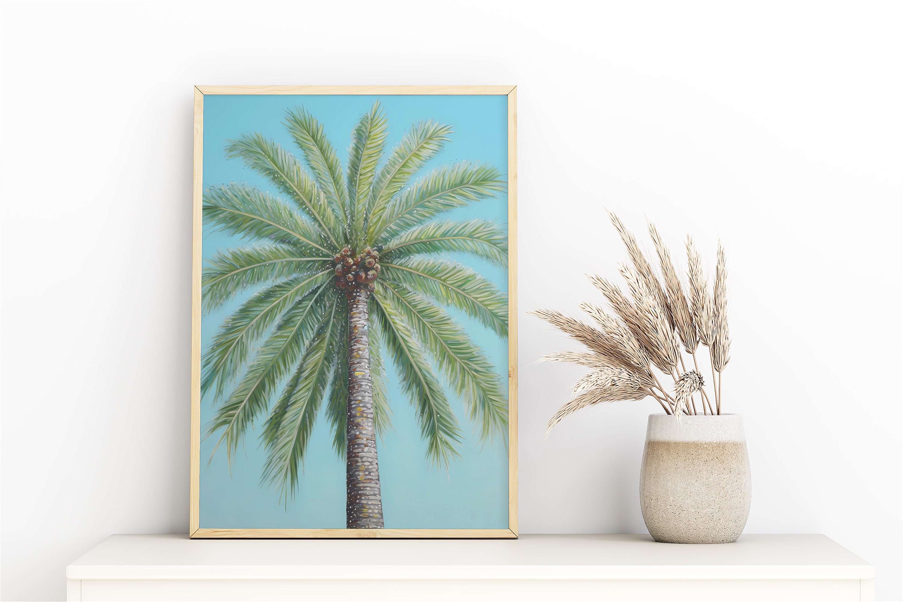 Printable Palm Tree Wall Art - Boho Coastal Decor - Beach House Art - Etsy