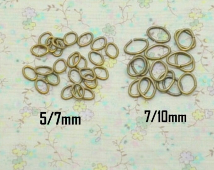 oval 5x7mm 7x10mm 100 junction ring bronze metal