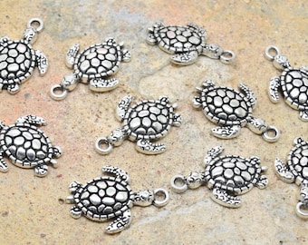 10 turtle silver metal Starfish charms