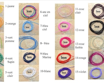 1 meter, elastic thread, 1mm diameter, multicolor