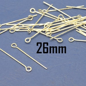 100 nails, eye, length 26mm silver metal rods