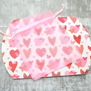 1 pochette cadeau, avec sachet organza, saint valentin, fete des mères