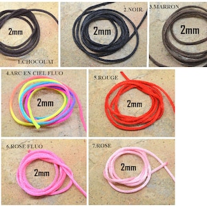 nylon thread, by the meter, diameter 2mm, multicolor, rat tail, silk cord, shamballa