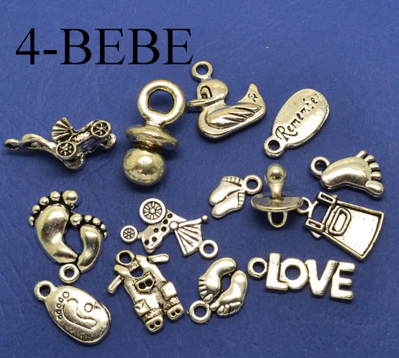 Assortment 10 Charms And Beads Silver Metal Feather Bird Etsy