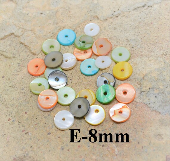 10 Sequin Charms White Round Medal 6 10mm Or 18mm Shell Etsy
