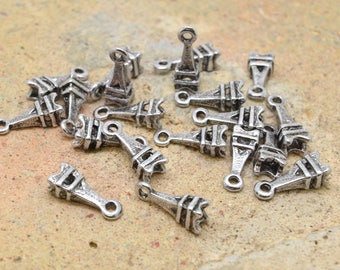 10 or 100 eiffel tower, Paris France landmark, metal charms