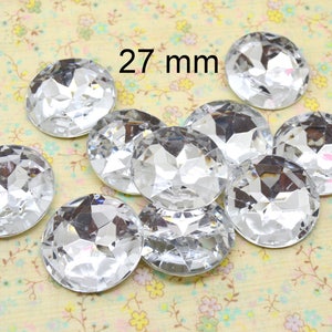 20 tapered cone, white Rhinestones, faceted Crystal round 27mm