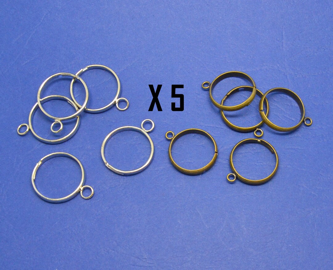 5 Adjustable Rings, With a Ring, Base Support, in Bronze or Silver ...