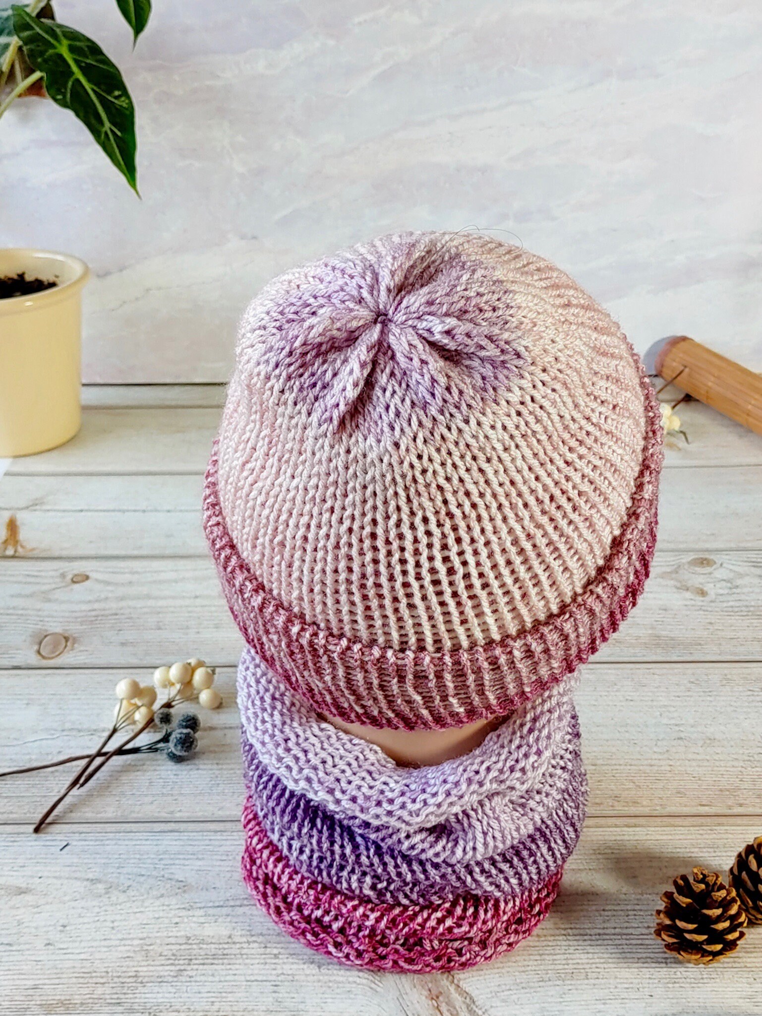 Unisex Knit Acrylic Scarf & Beanie Set - Winter Hat Handknit Kids Hat and Scarf Set: Acrylic Winter Beanie (ages  main image 4