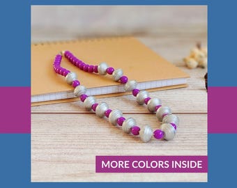 Handgemachte Papierperlen-Halskette - Umweltfreundlicher Statement-Schmuck - Leichtes buntes Halsketten-Geschenk für Sie