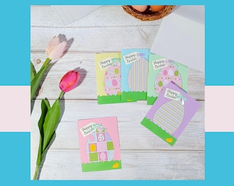 Handgemachte Osterkarten - Pastel Egg Design, Set of 5