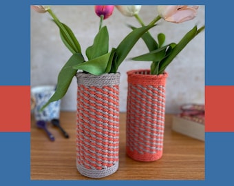 Handgewebtes Vasen-Set aus Baumwollseil | Rustikales Cottage Dekor