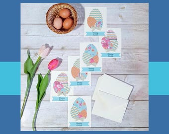 Osterkarten - Pastel Egg Greeting Card Pack, 6er-Set, innen blanko, mit Umschlägen