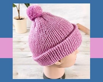 Handgemachte Acryl Kinder Pom Pom Beanie, gestrickte Wintermütze