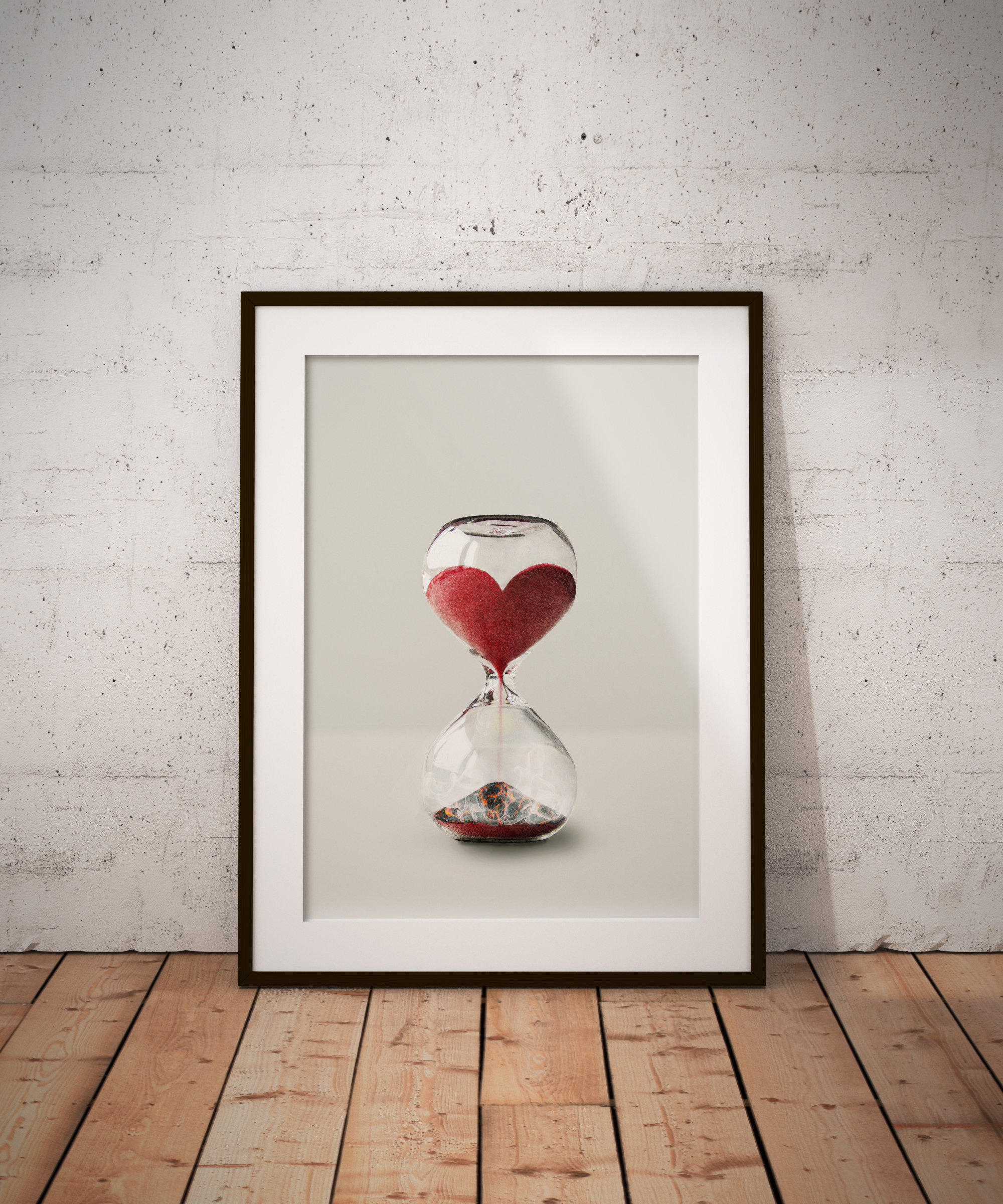 Hourglass HEART print PRINTABLE ART wall art wall decor Etsy