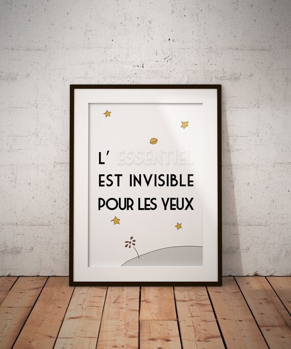 Little Prince Quote Print Printable Art Petit Prince French Etsy