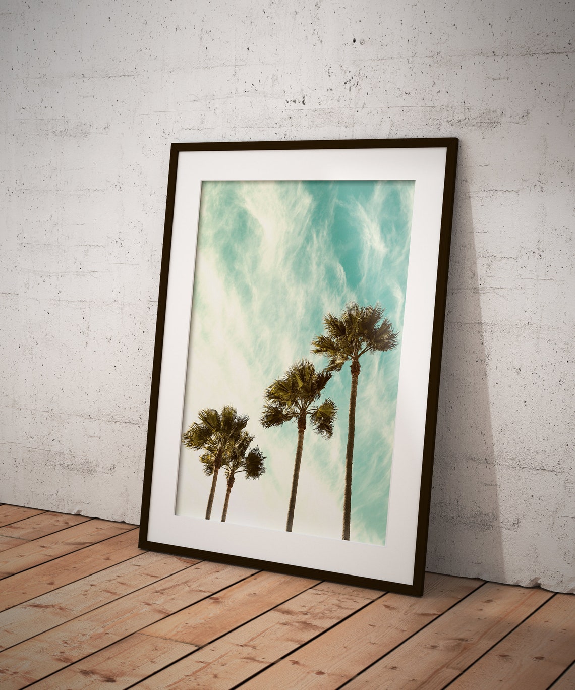 FRAMED Palm Tree Colour Photo Print Art Tropical Tree Wall | Etsy